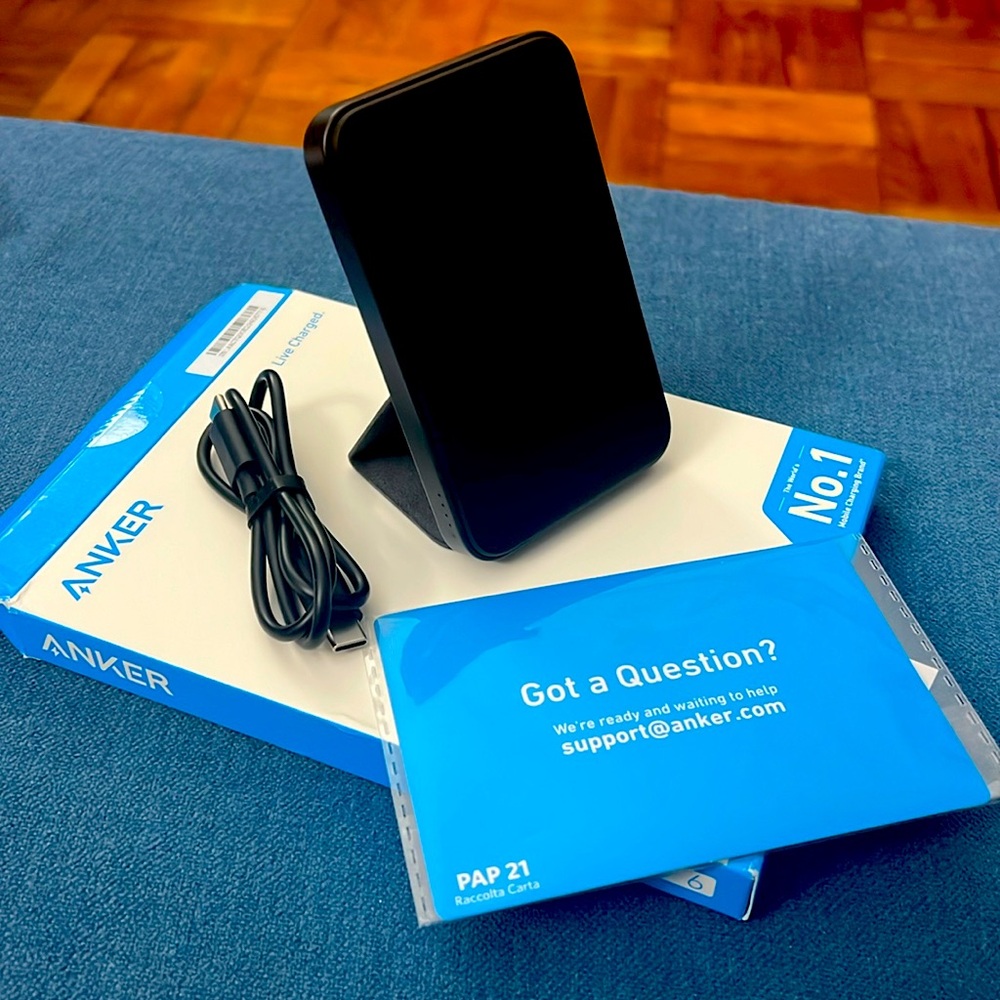 ANKER iPhone 12 Magnetic Phone Charger. Able to use as a stand.